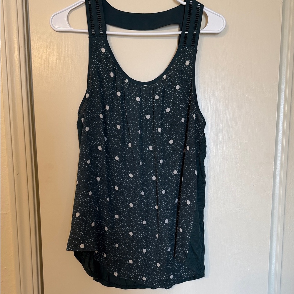 Maurices Dark Green Polka Dot Tank Top